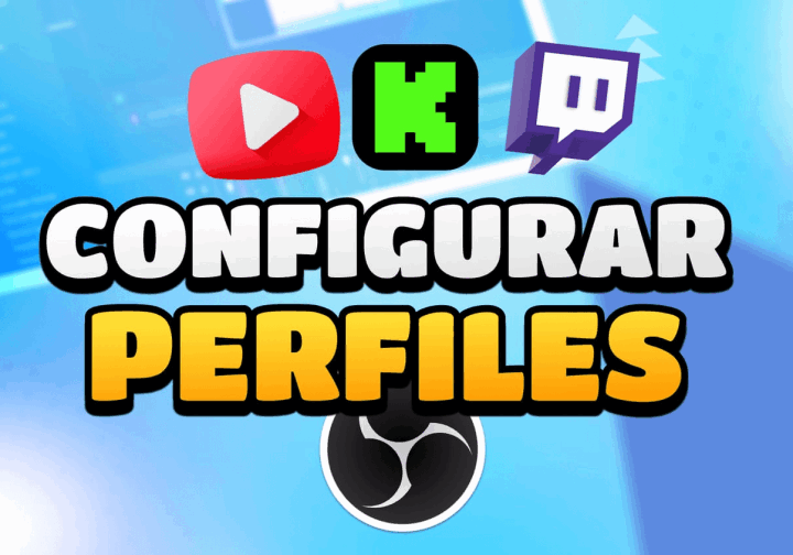 Menú de perfiles de OBS Studio desplegado, con las opciones para crear y cambiar de perfil