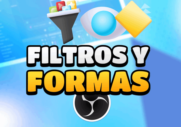 Imagen de una webcam en OBS Studio con filtros de color y una forma personalizada aplicada